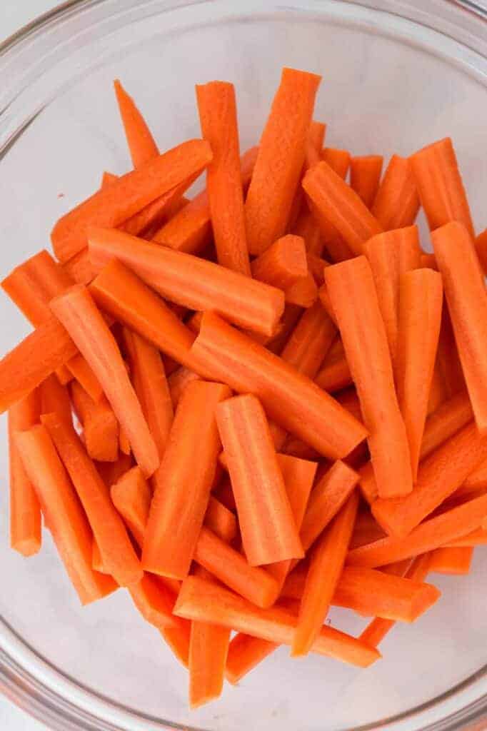 raw carrots sliced in a bowl