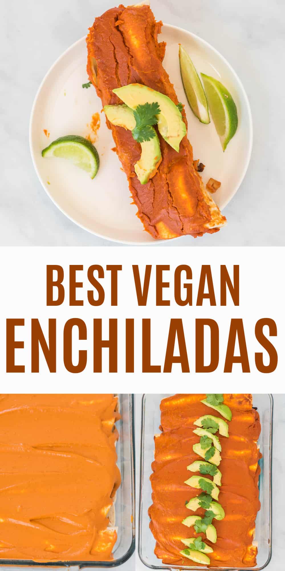 image with text "best vegan enchiladas"