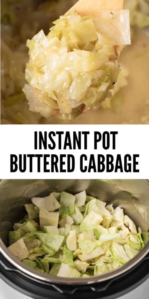 image with text "instant pot buttered cabbage"