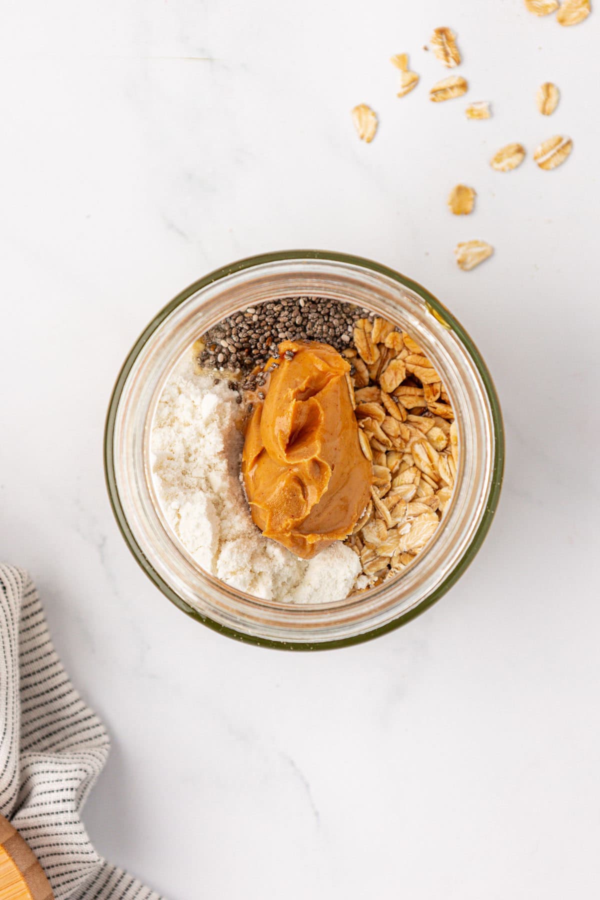 overnight oat ingredients in a jar