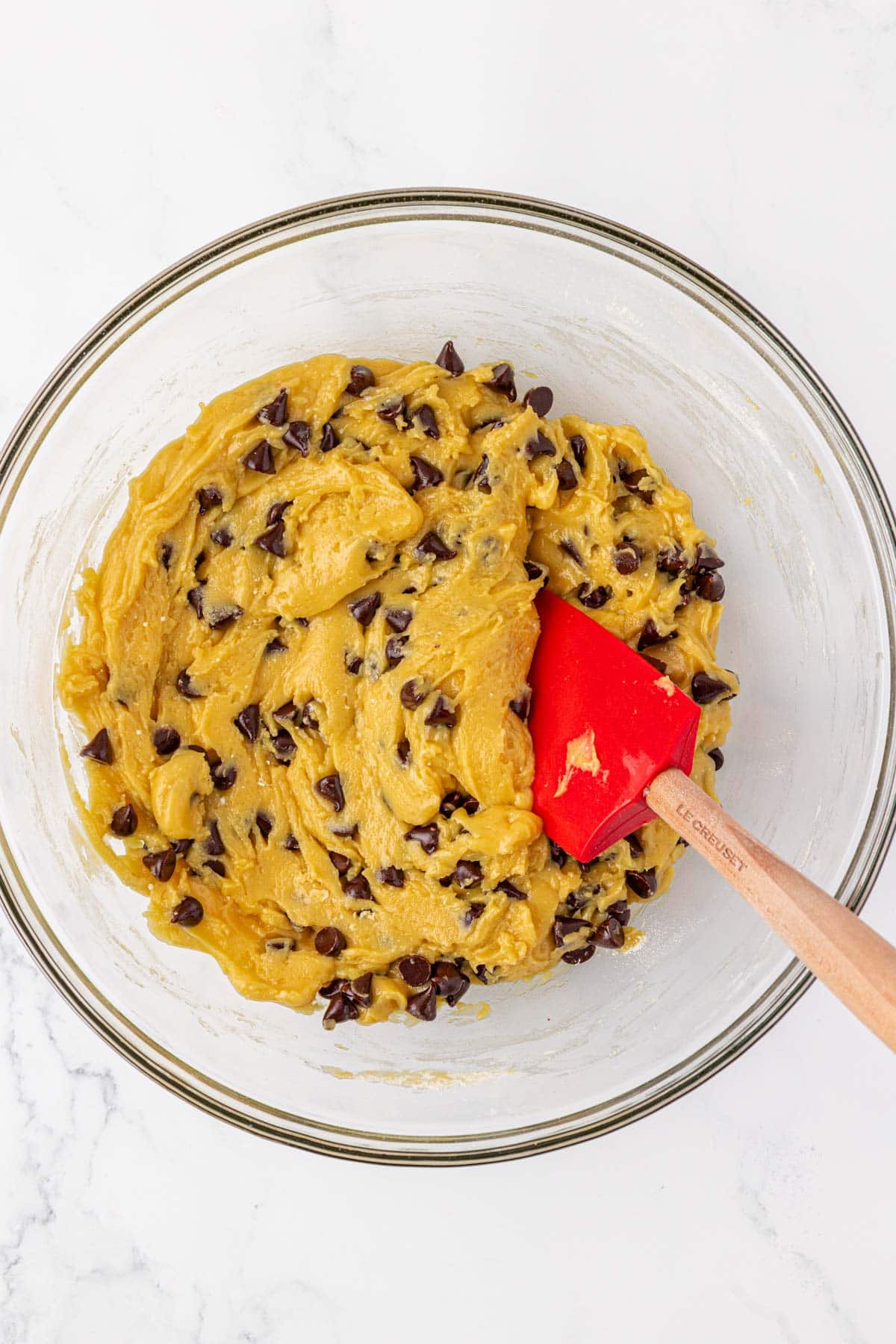 cookie dough batter mixed together