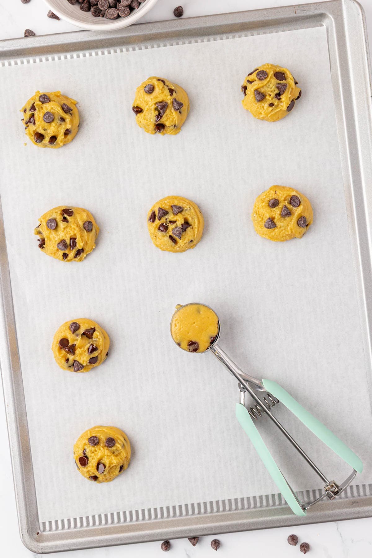 cooke dough on a baking sheet