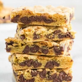 cake mix cookie bars stacked