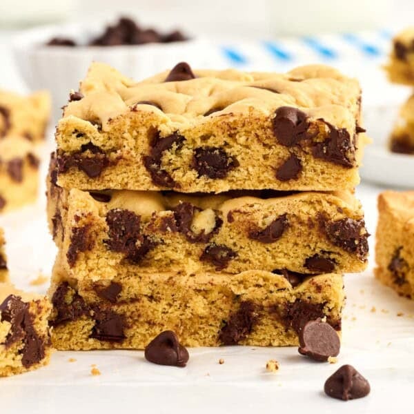 cake mix cookie bars stacked