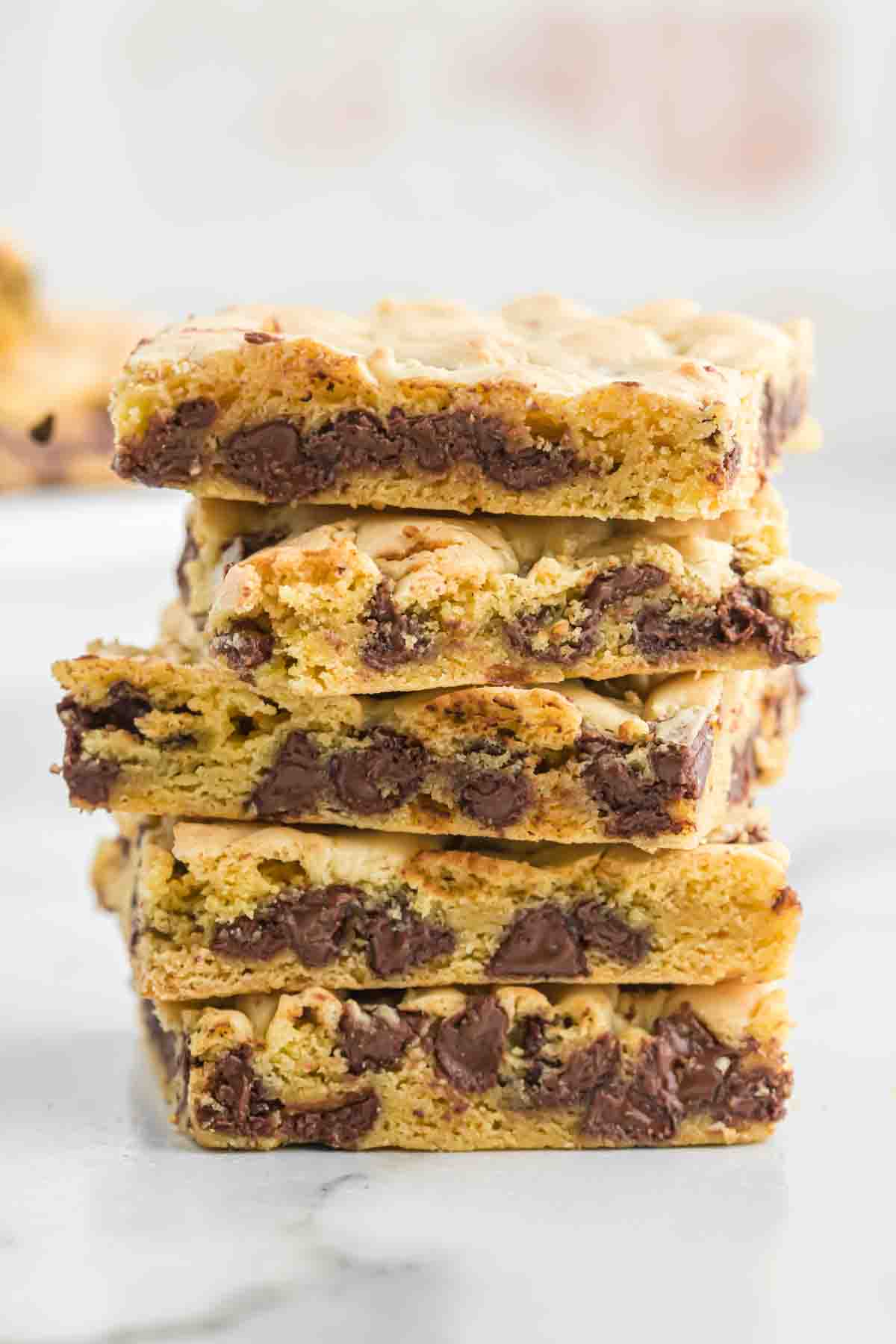 cake mix cookie bars stacked