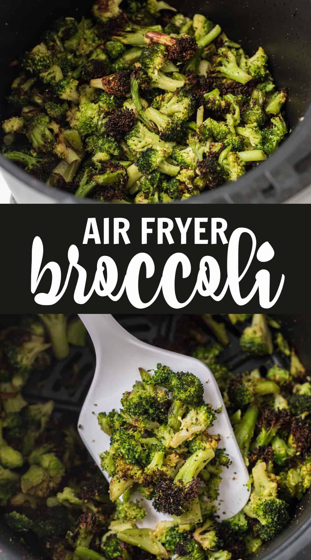 image with text "air fryer broccoli"