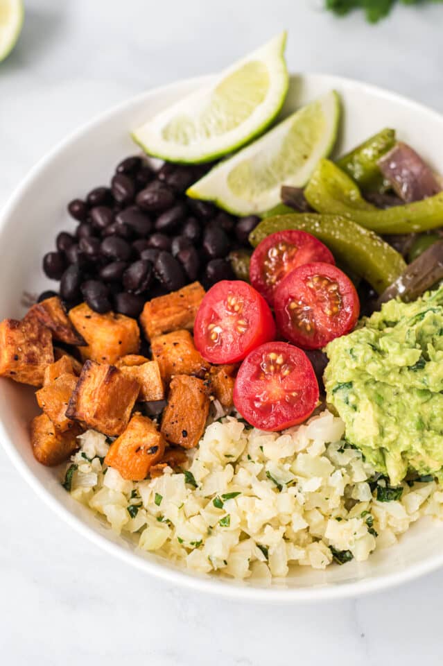 Cauliflower Rice Burrito Bowl Recipe Build Your Bite