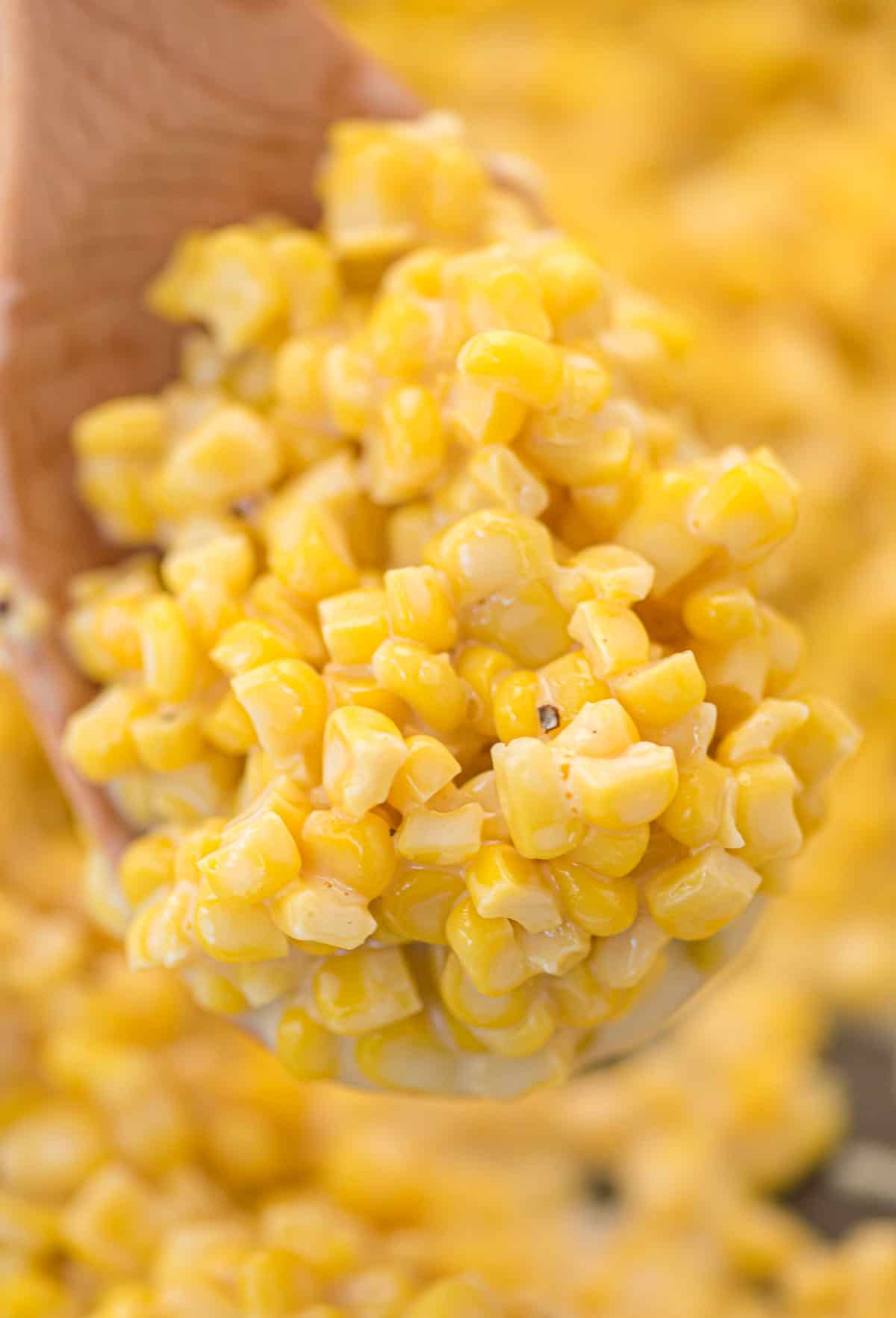 honey butter corn on a spoon