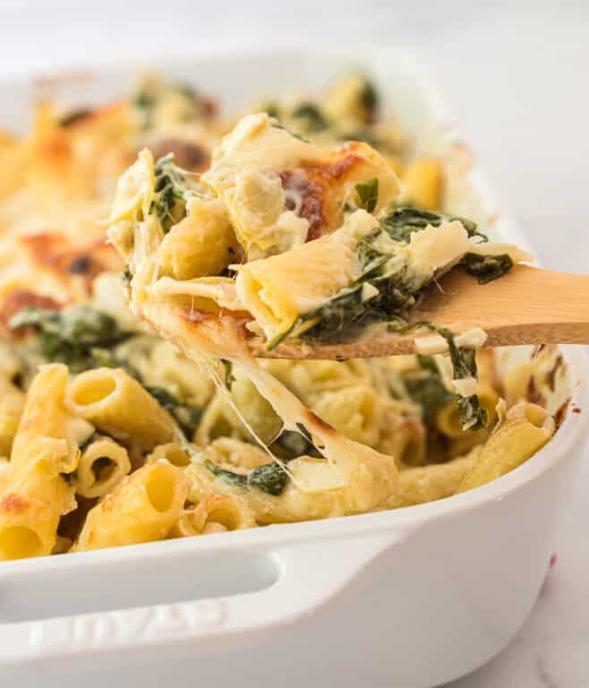 Best Spinach Artichoke Pasta Bake Recipe Build Your Bite