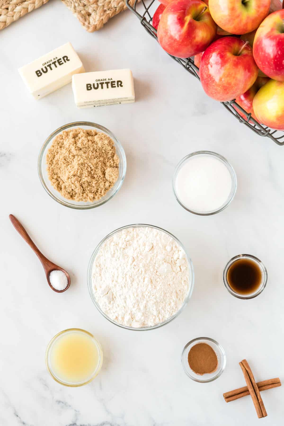 ingredients laid out in glass bowls