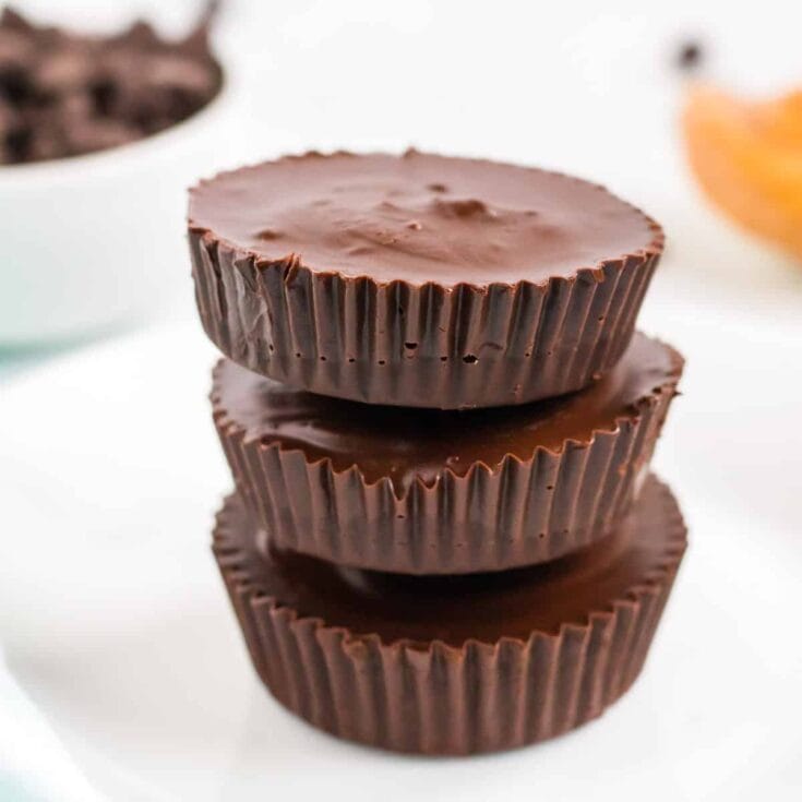 vegan peanut butter cups stacked