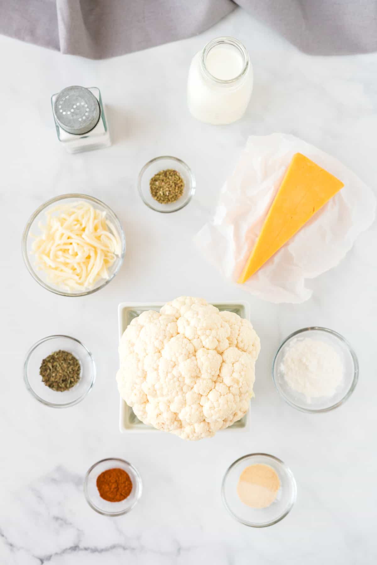 ingredients to make cheesy cauliflower