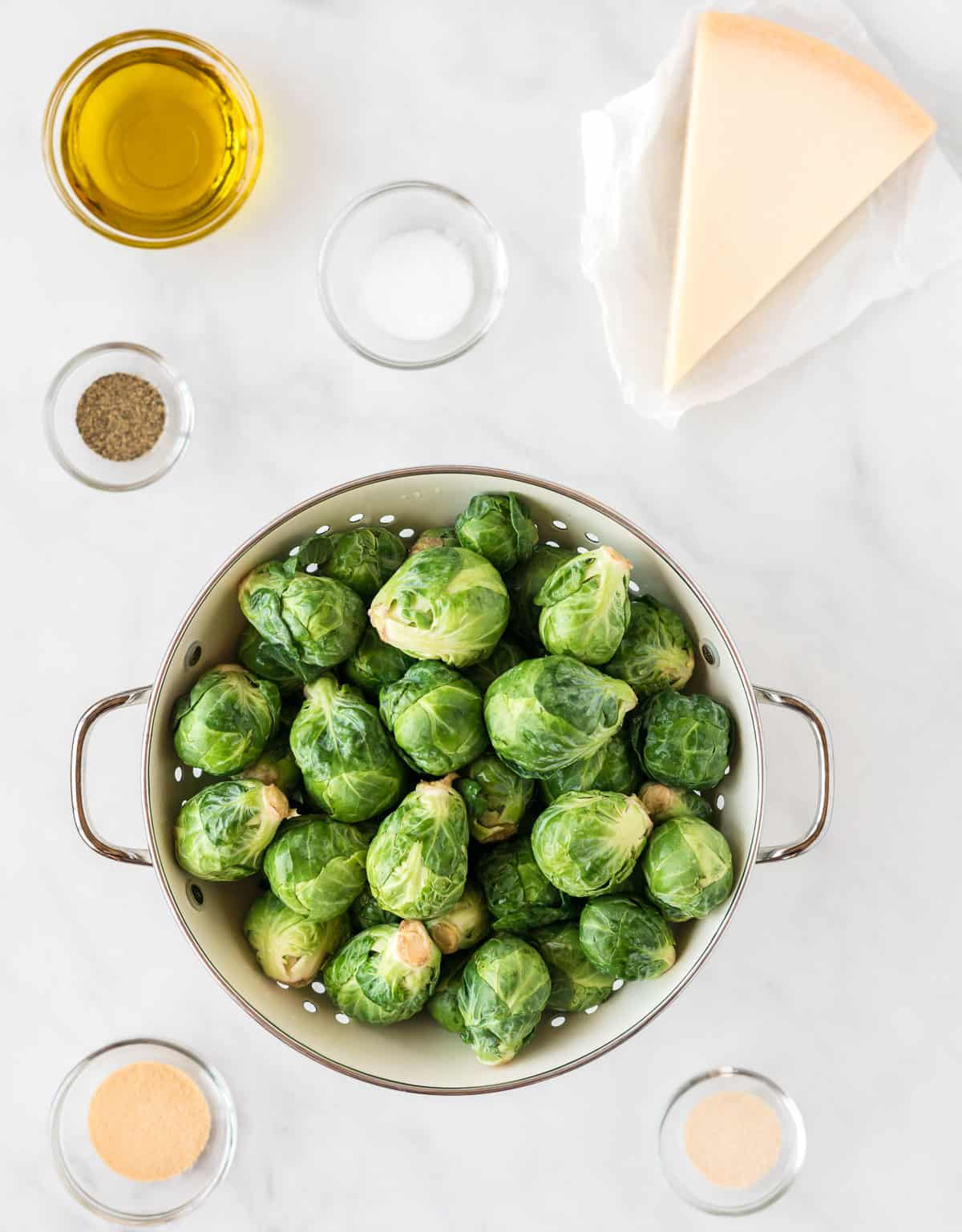 ingredients needed to make parmesan brussels sprouts