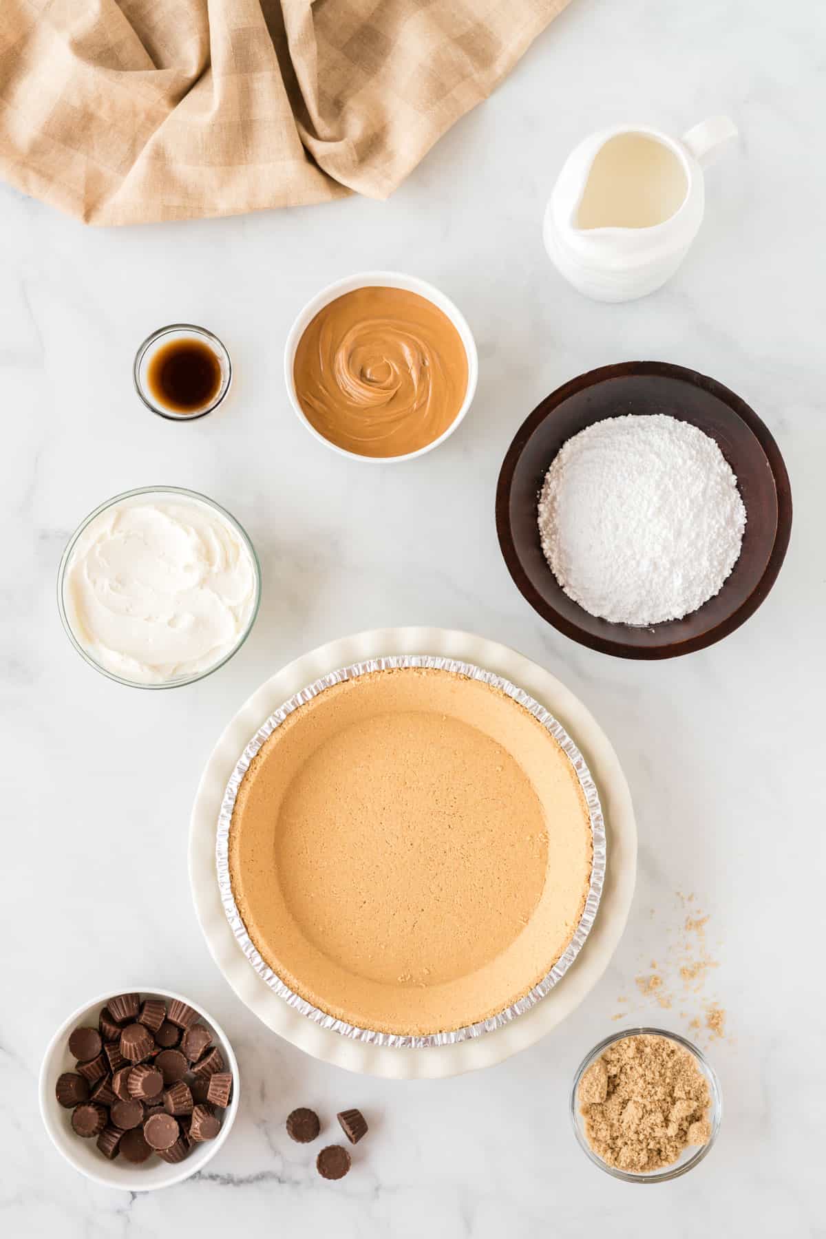 ingredients to make peanut butter pie