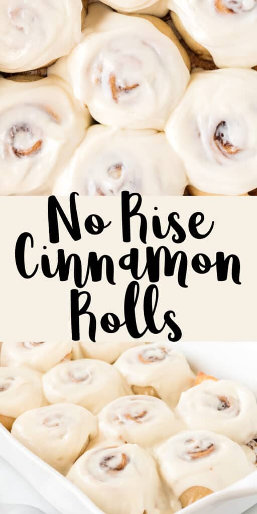 image with text "no rise cinnamon rolls"