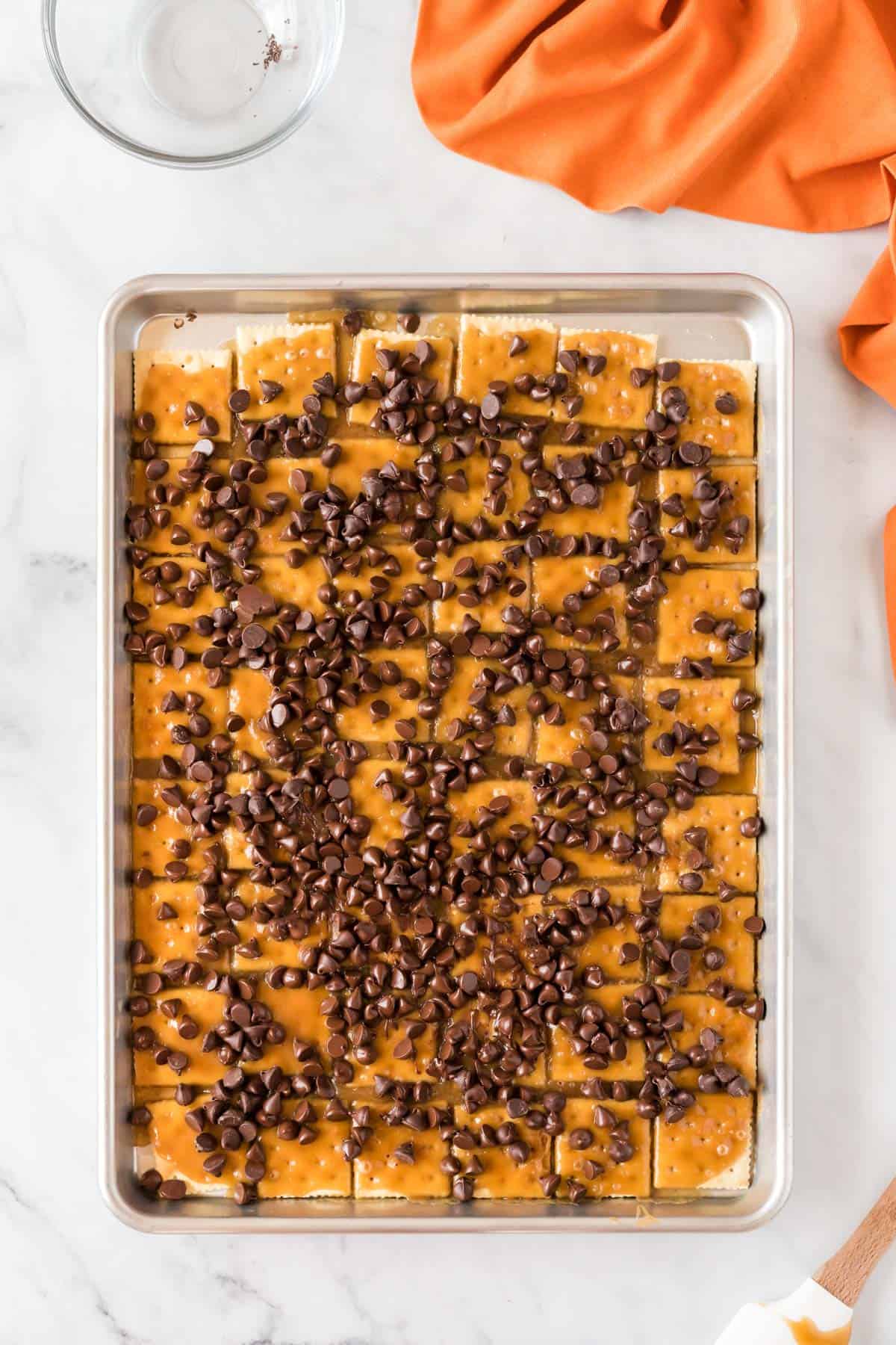 chocolate chips added to the halloween crack