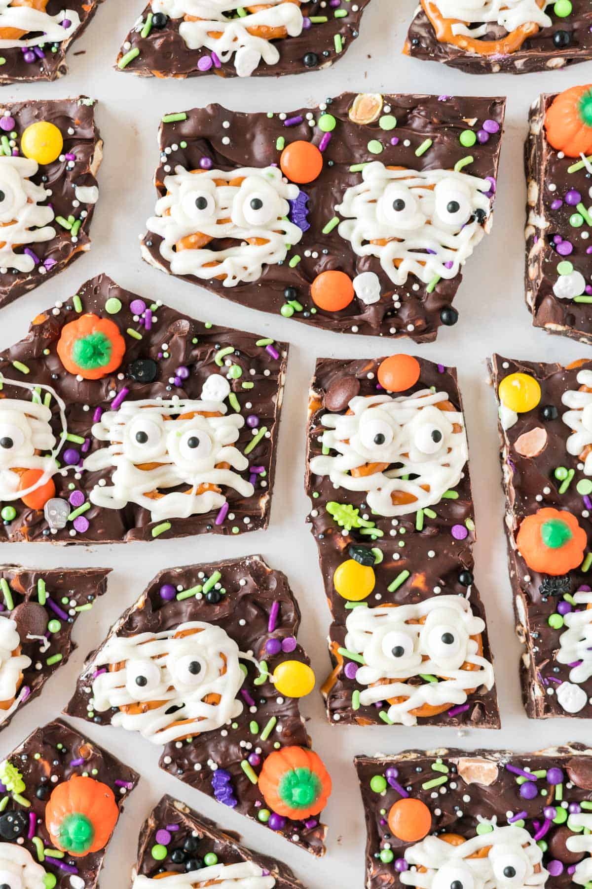 halloween bark broken into pieces