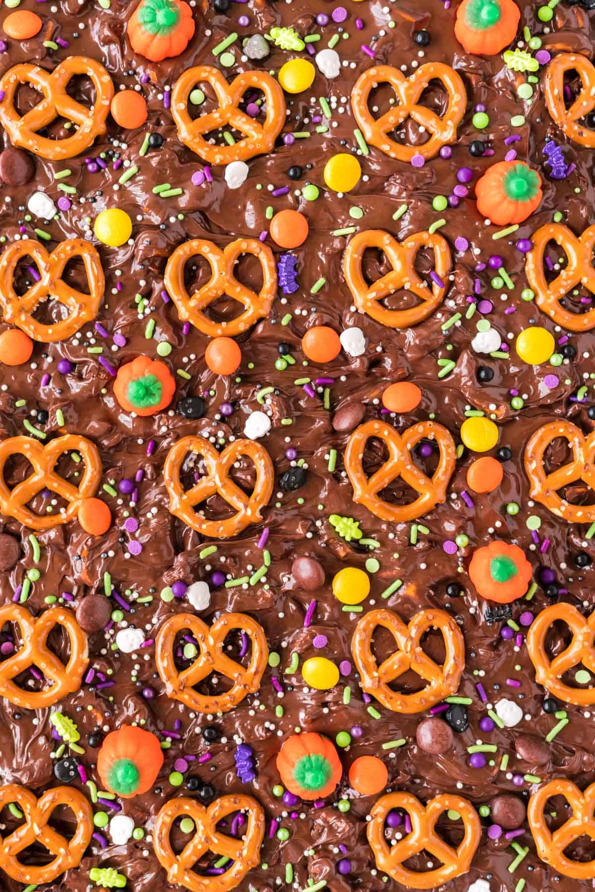 candy pumpkins, sprinkles, and reese's pieces added for decoration