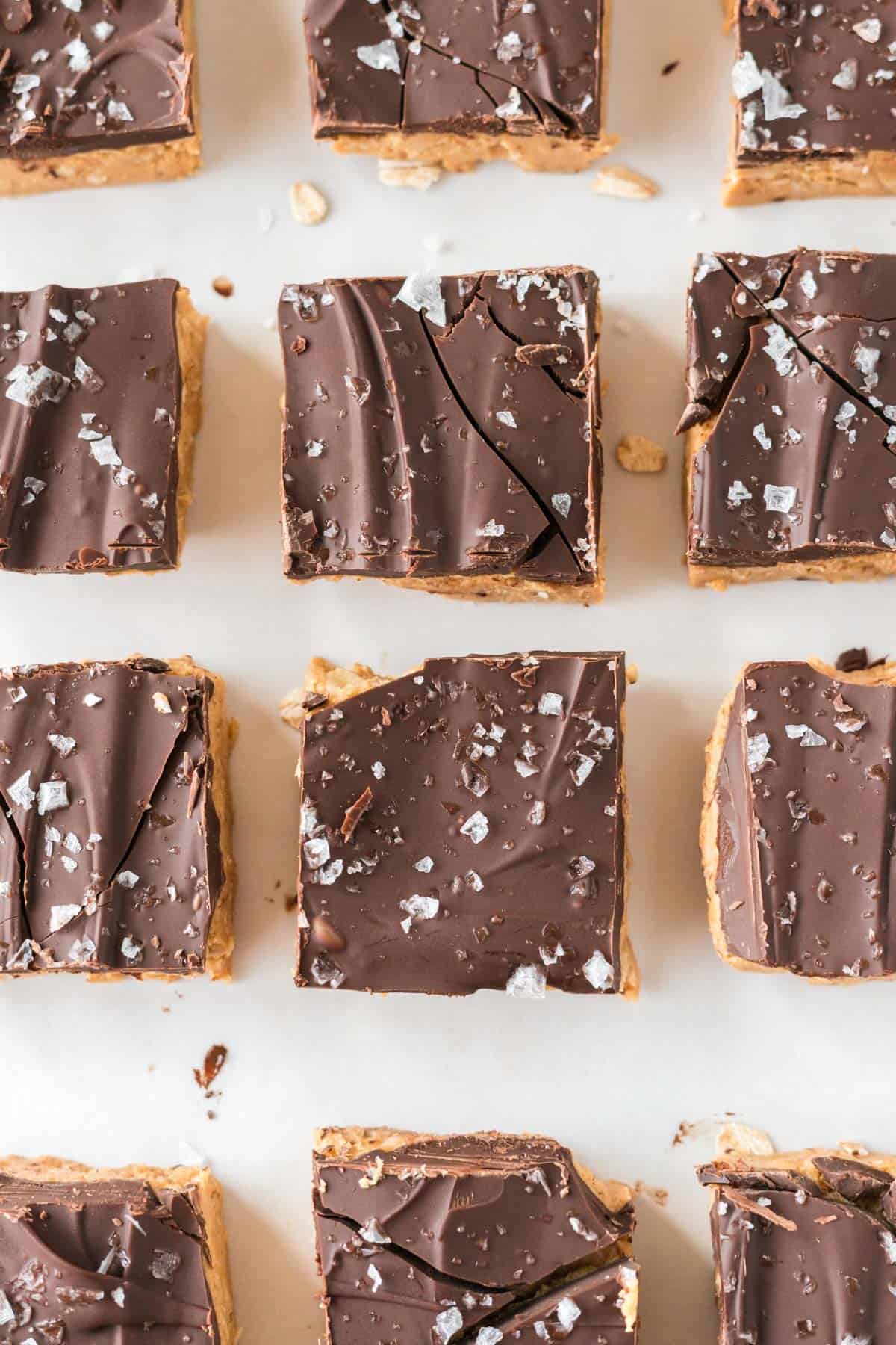 no bake protein bars cut into pieces