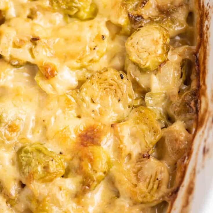 baked cheesy brussel sprouts