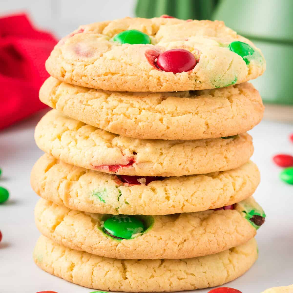 stacked up Christmas cookies
