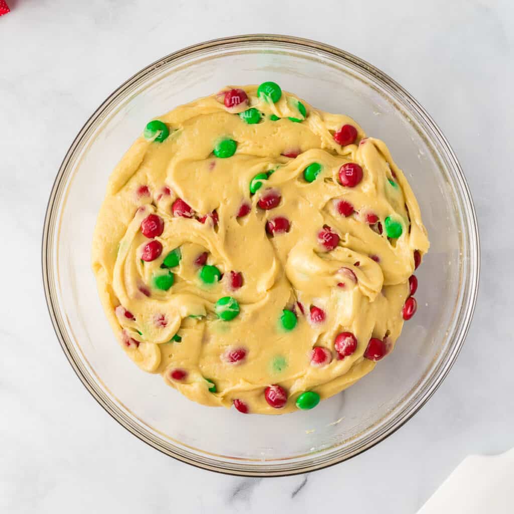 Christmas cookie batter mixed together