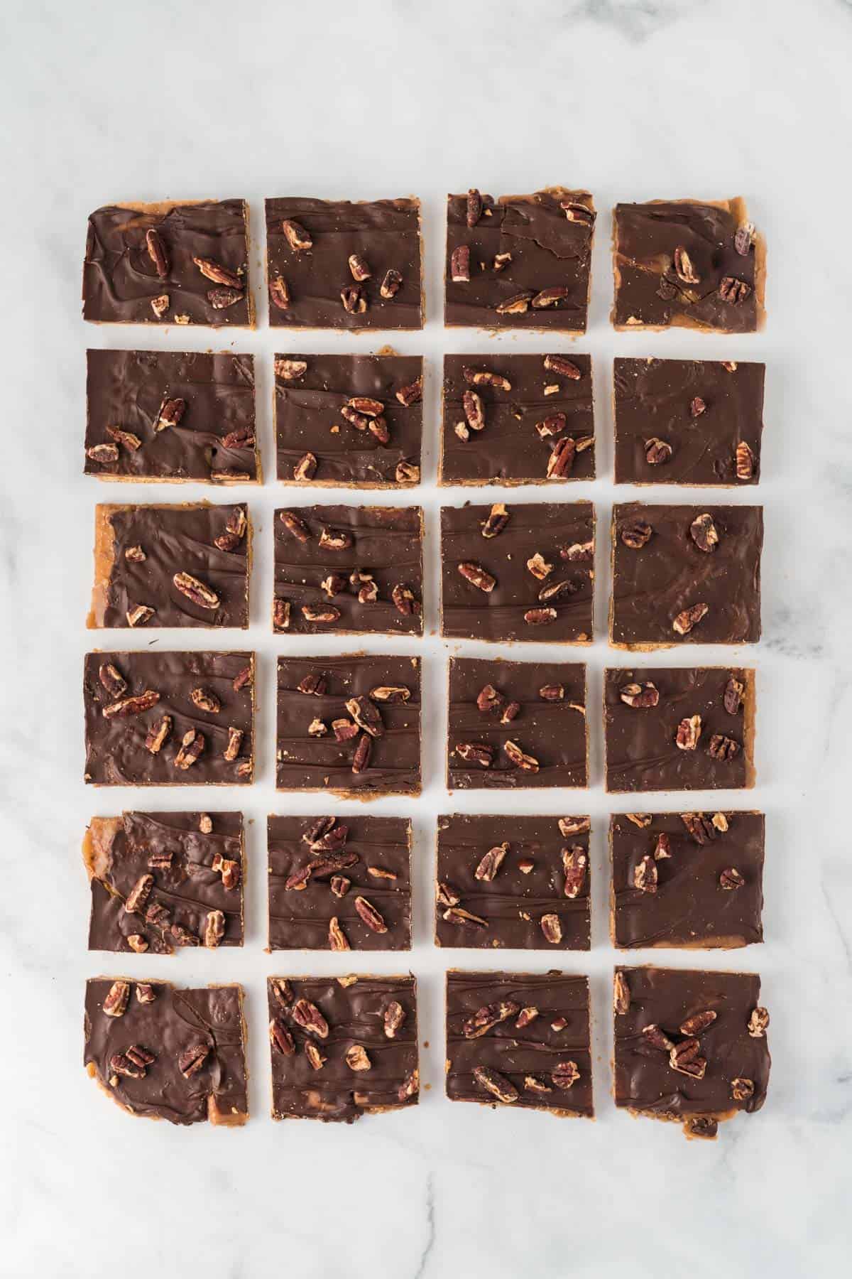 graham cracker toffee cut into squares