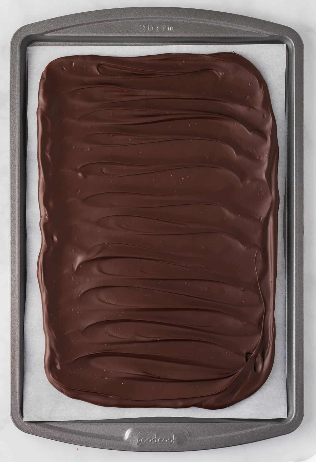 hardened dark chocolate layer