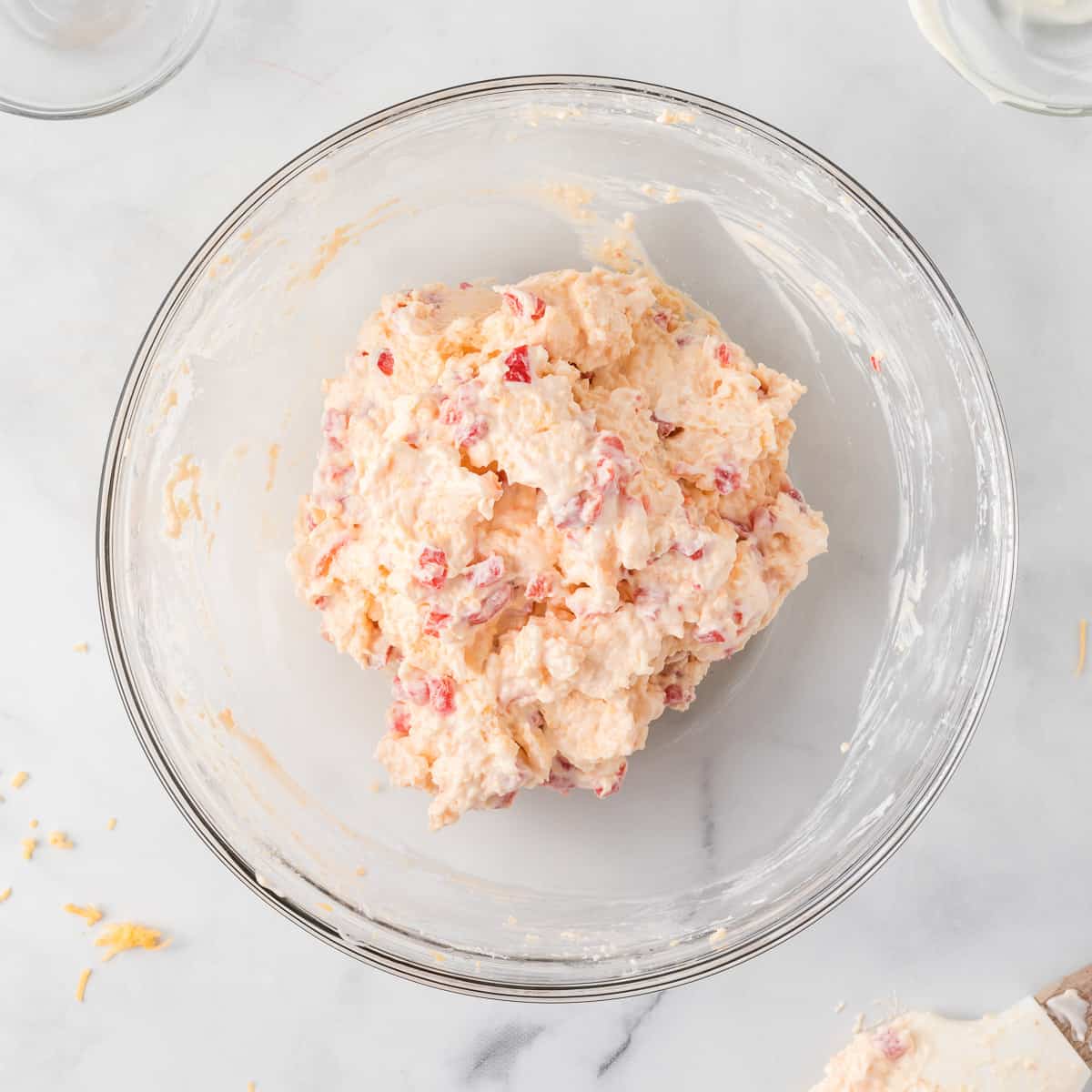 pimento cheese ball mixed together