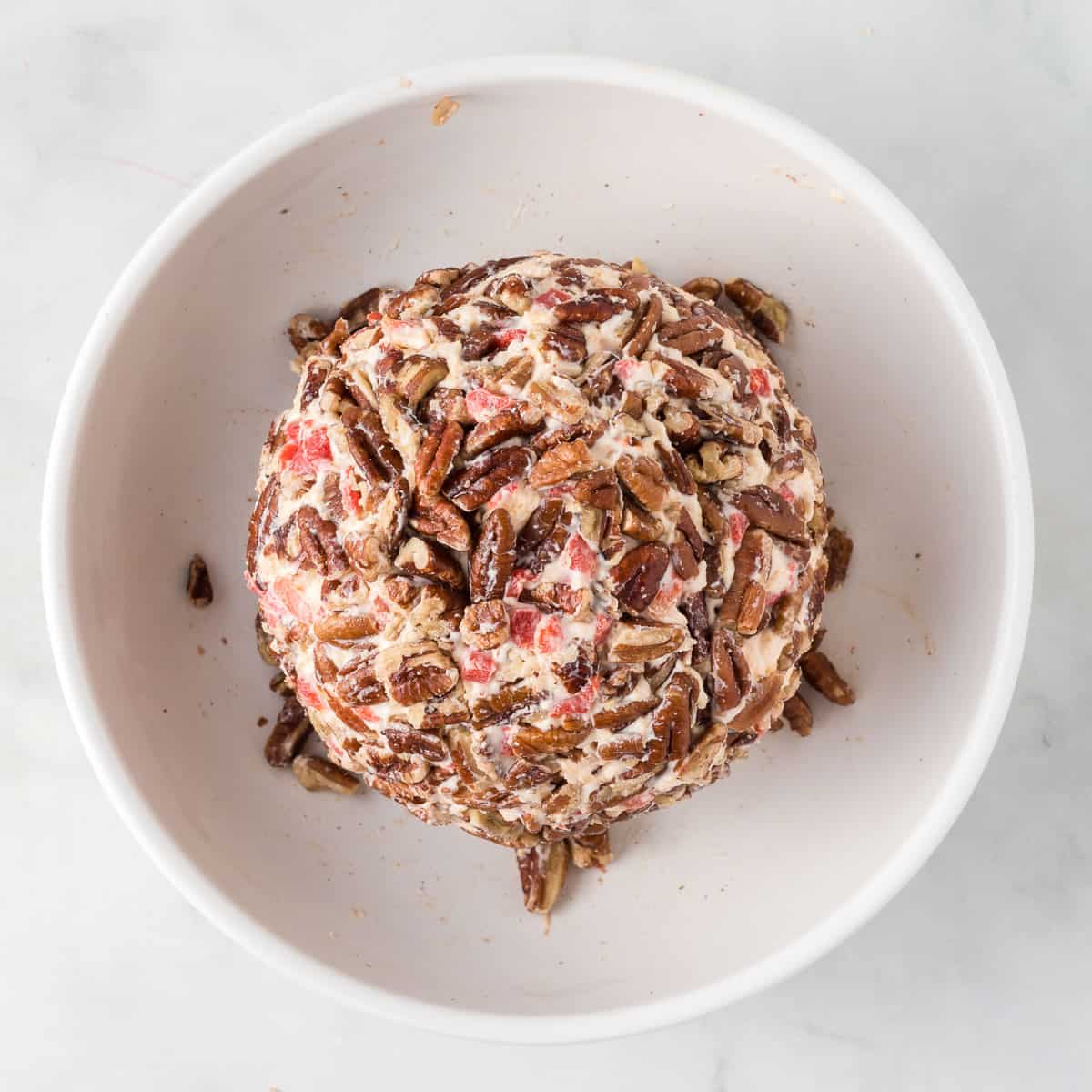 pimento cheese ball rolled in pecans