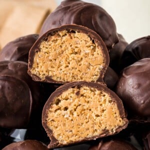 chocolate dipped peanut butter balls