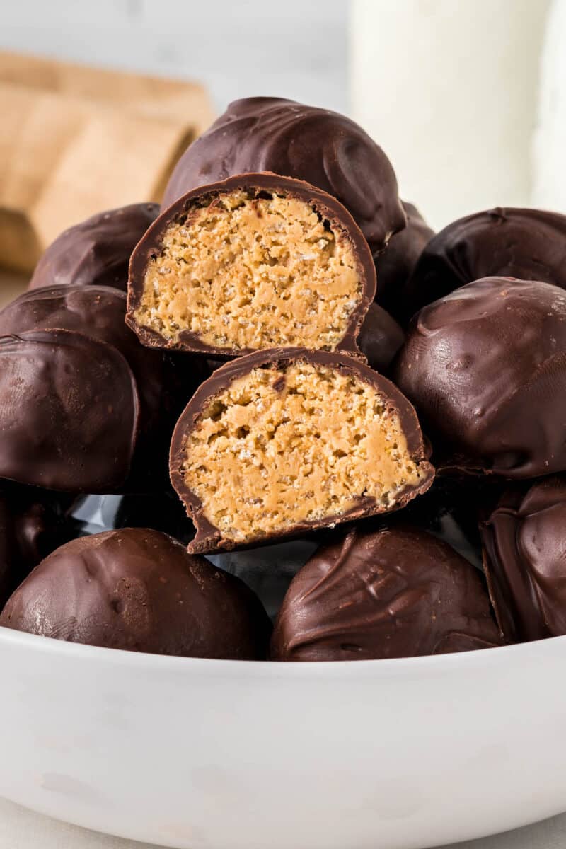 Peanut Butter Balls with Rice Krispies - Build Your Bite