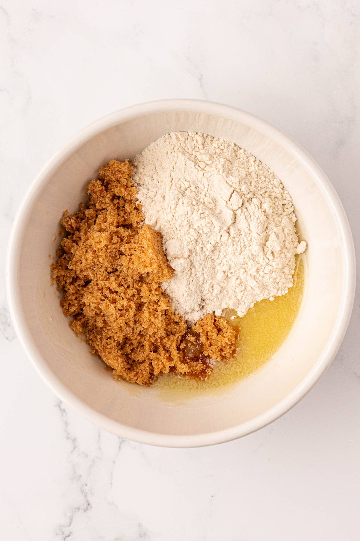 streusel ingredients in a mixing bowl