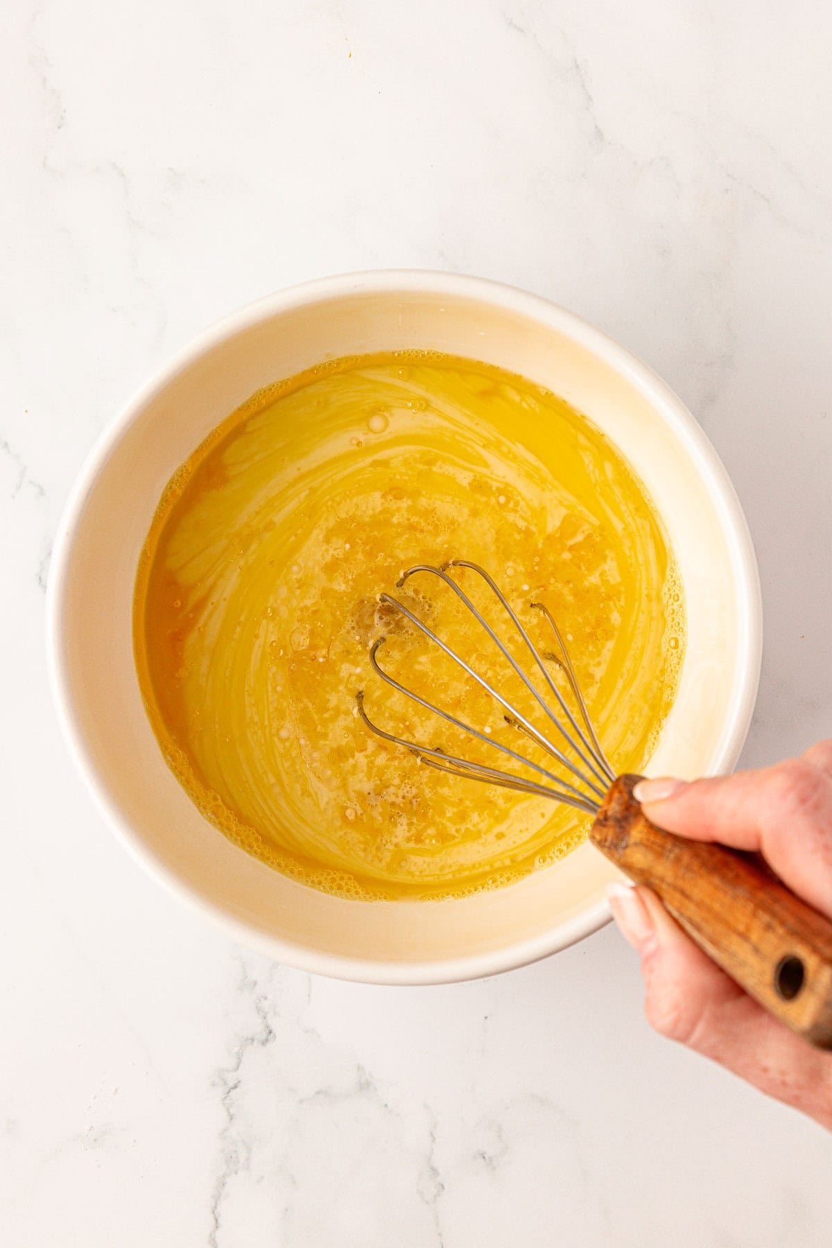 whisking the wet ingredients together