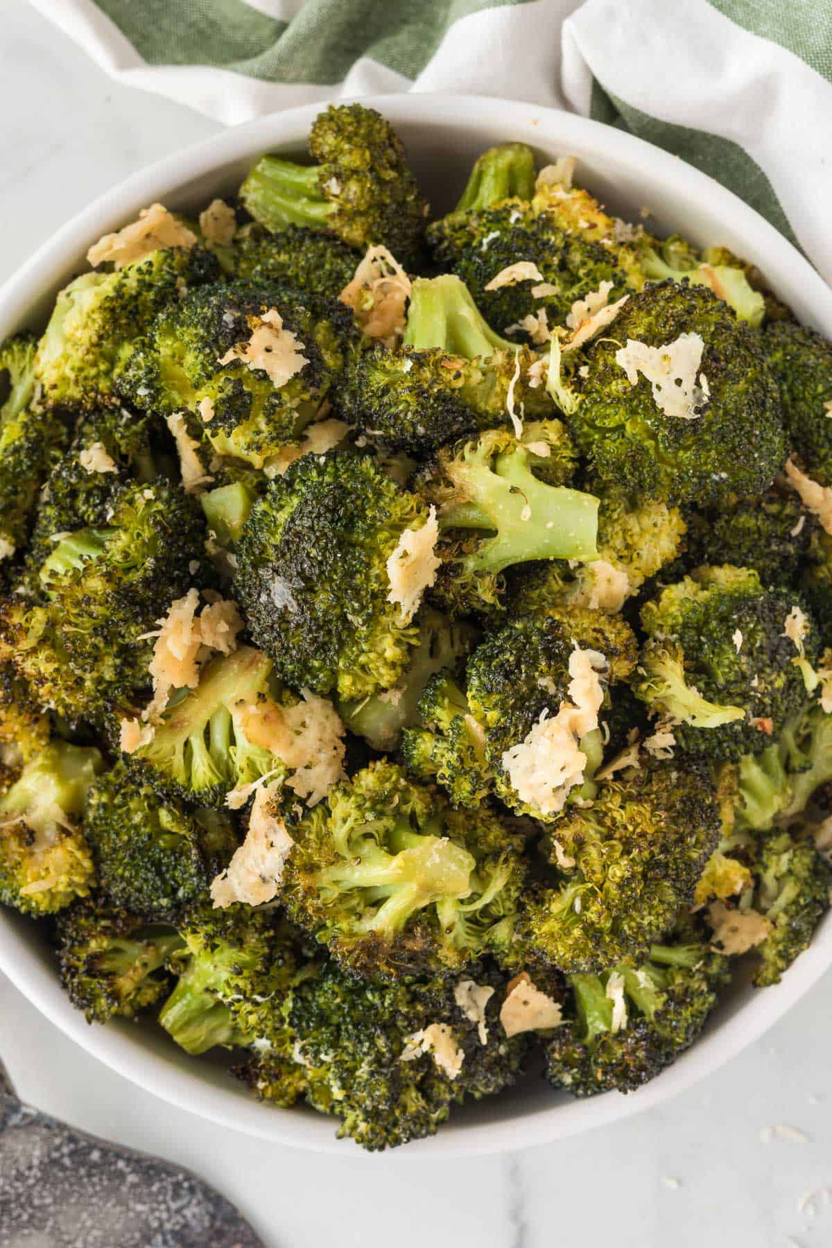 bowl of roasted broccoli