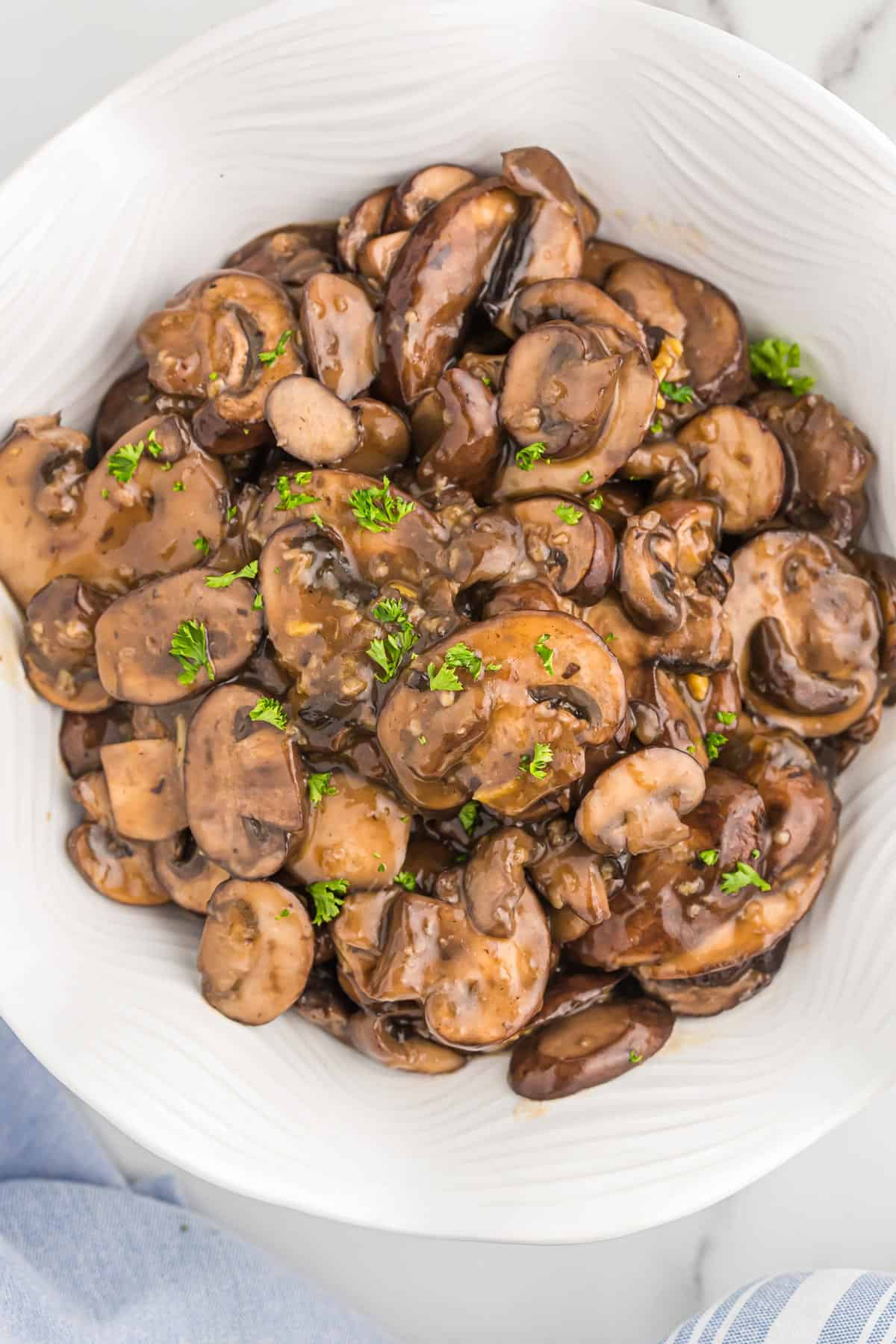 teriyaki mushrooms in a bowl