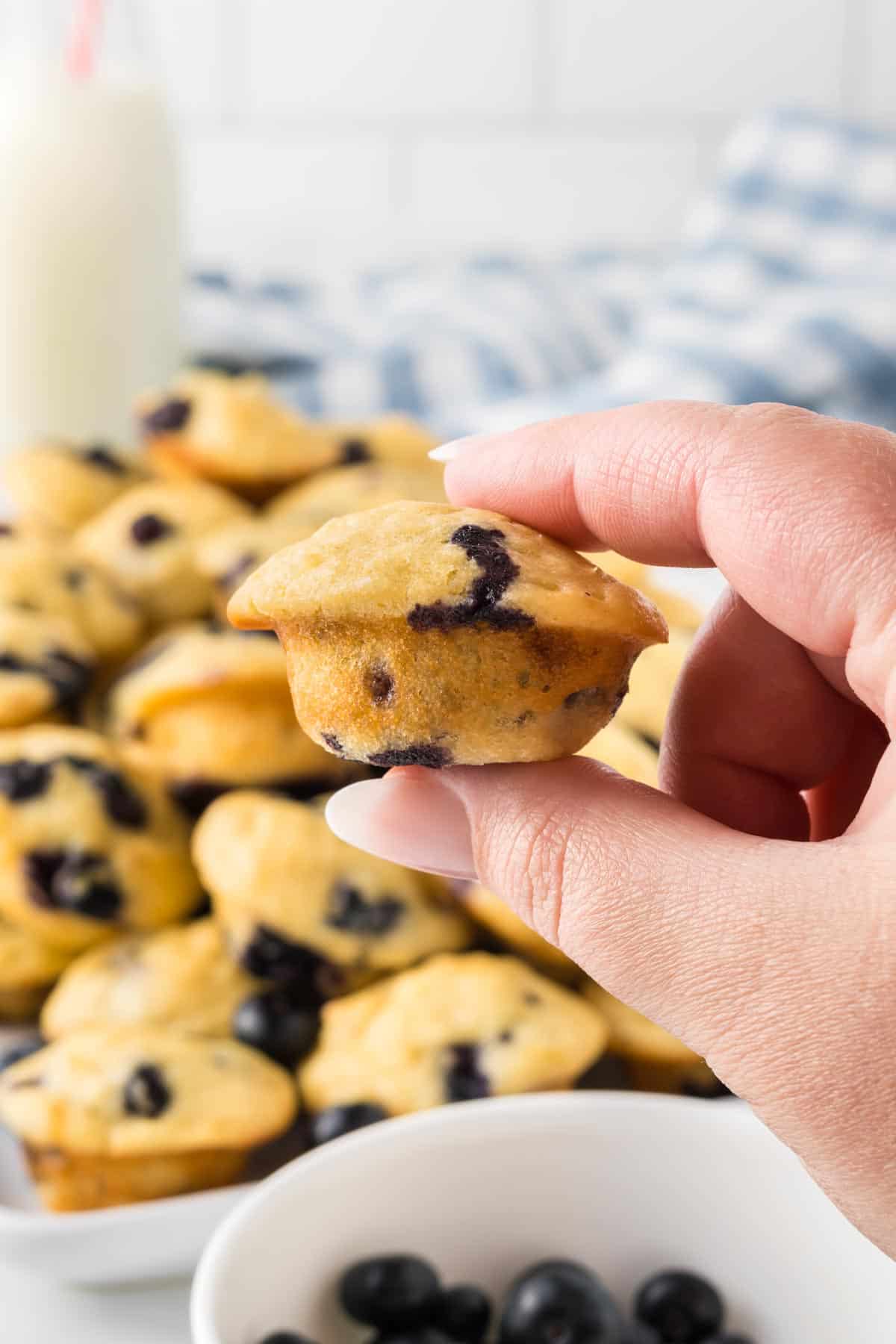 hand holding a mini muffin