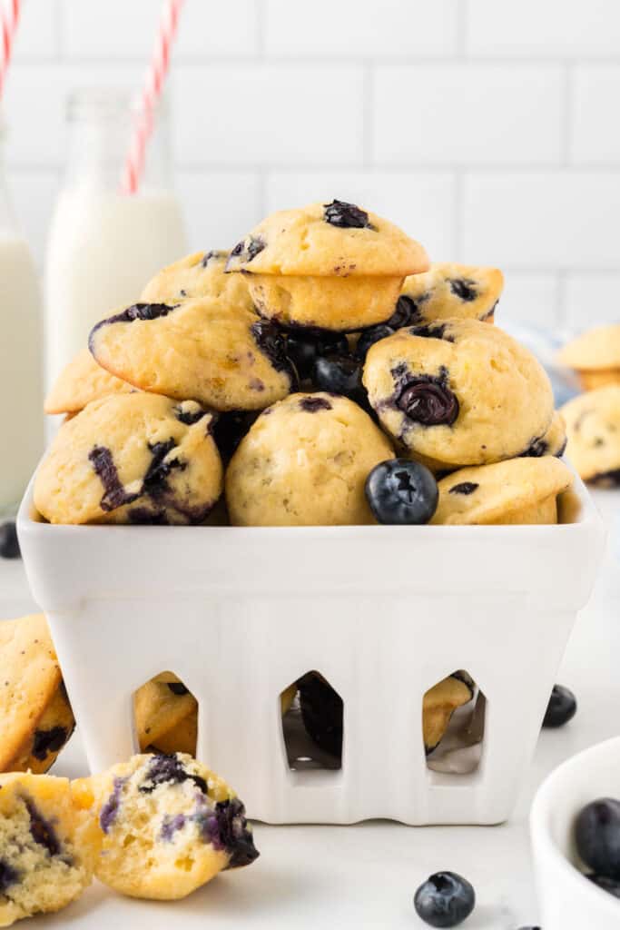 mini muffins in a basket