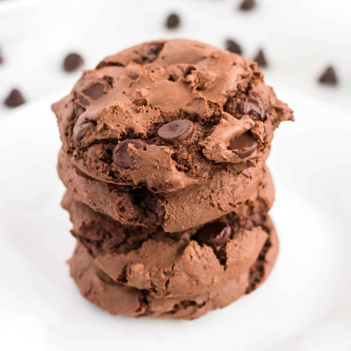 stacked chocolate cake mix cookies