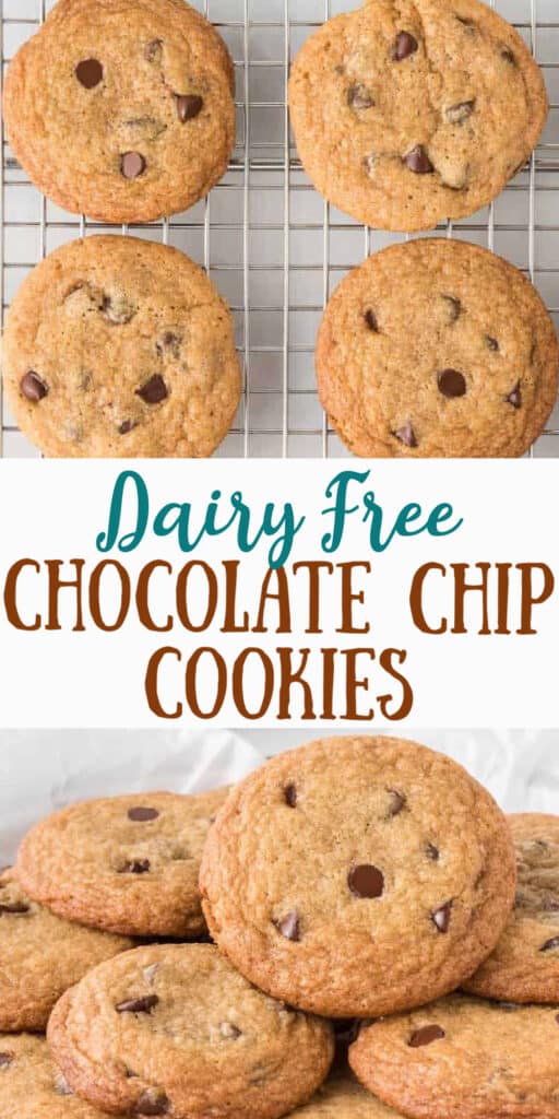 image with text "dairy free chocolate chip cookies"