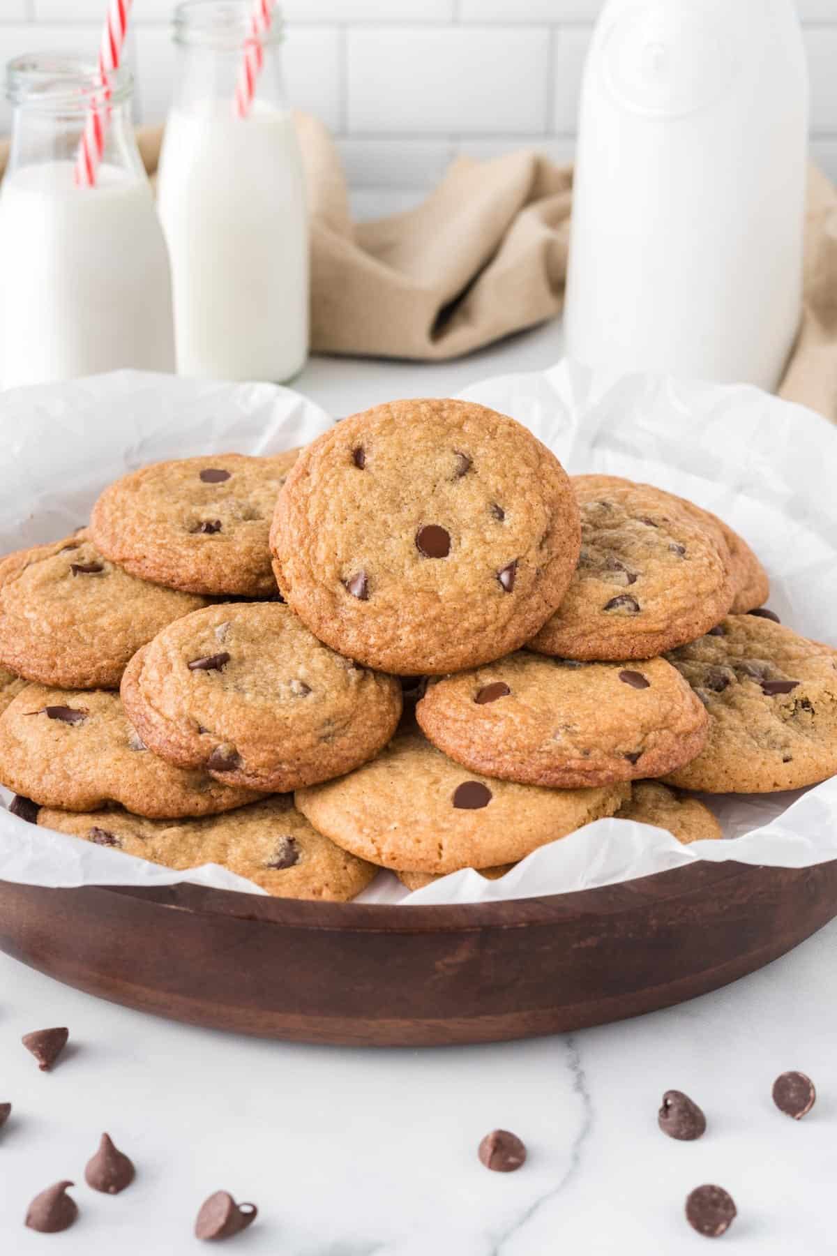 dairy free chocolate chip cookies on a platter