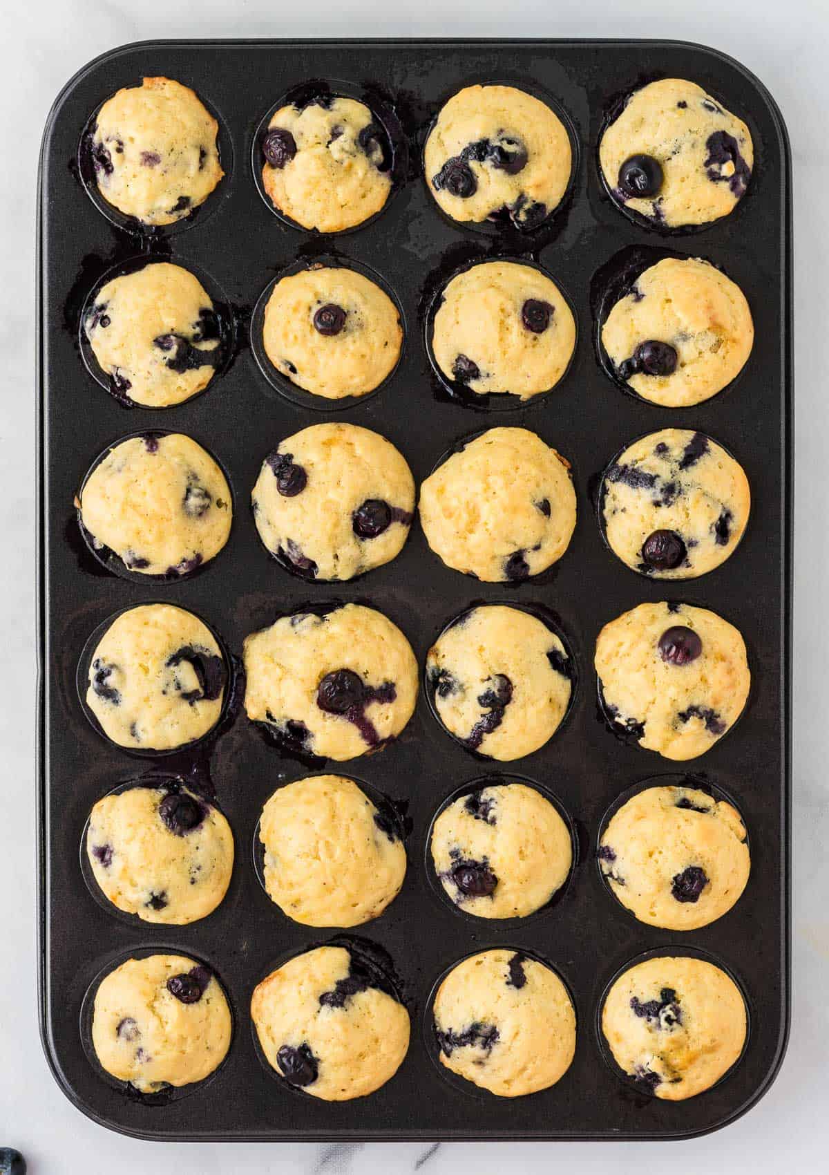 mini muffins in the muffin tin
