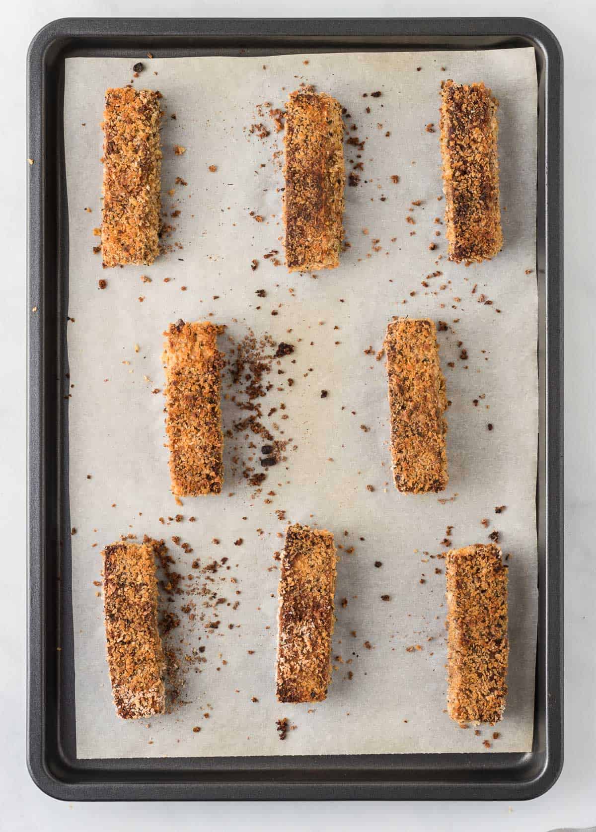 baked crispy tofu slices