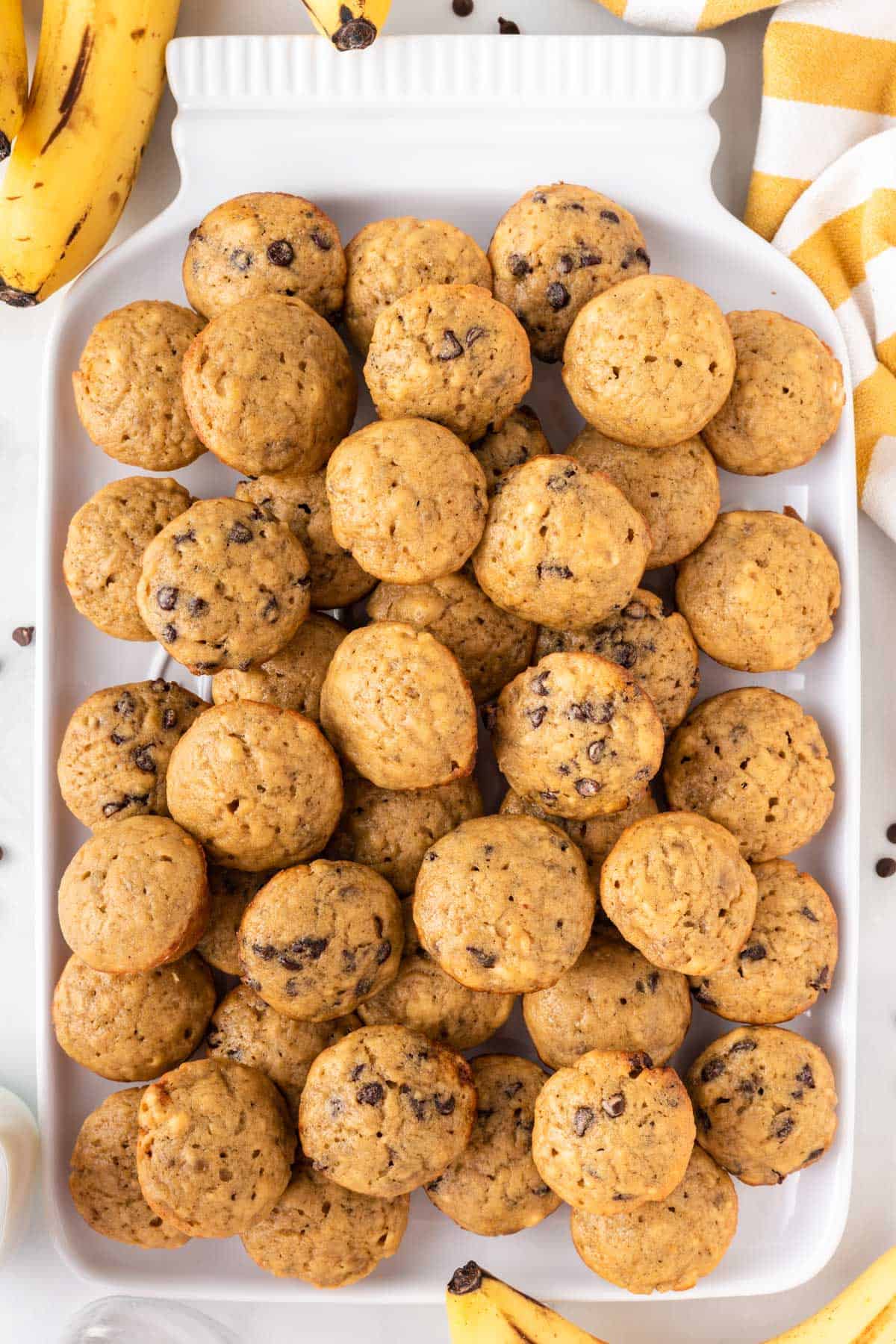 mini muffins on a white platter