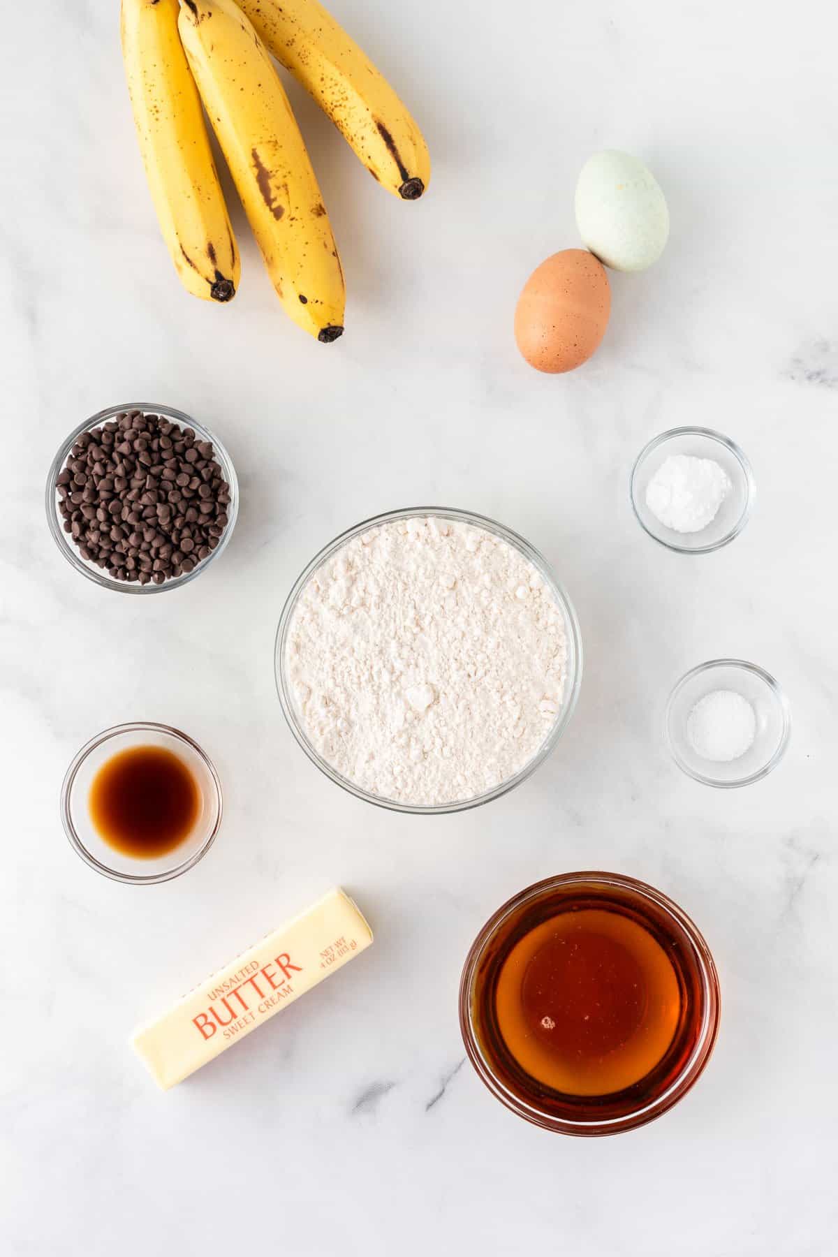 ingredients needed to make mini banana muffins