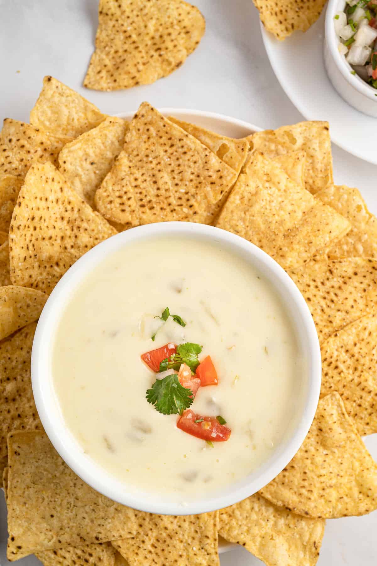 chips and white queso