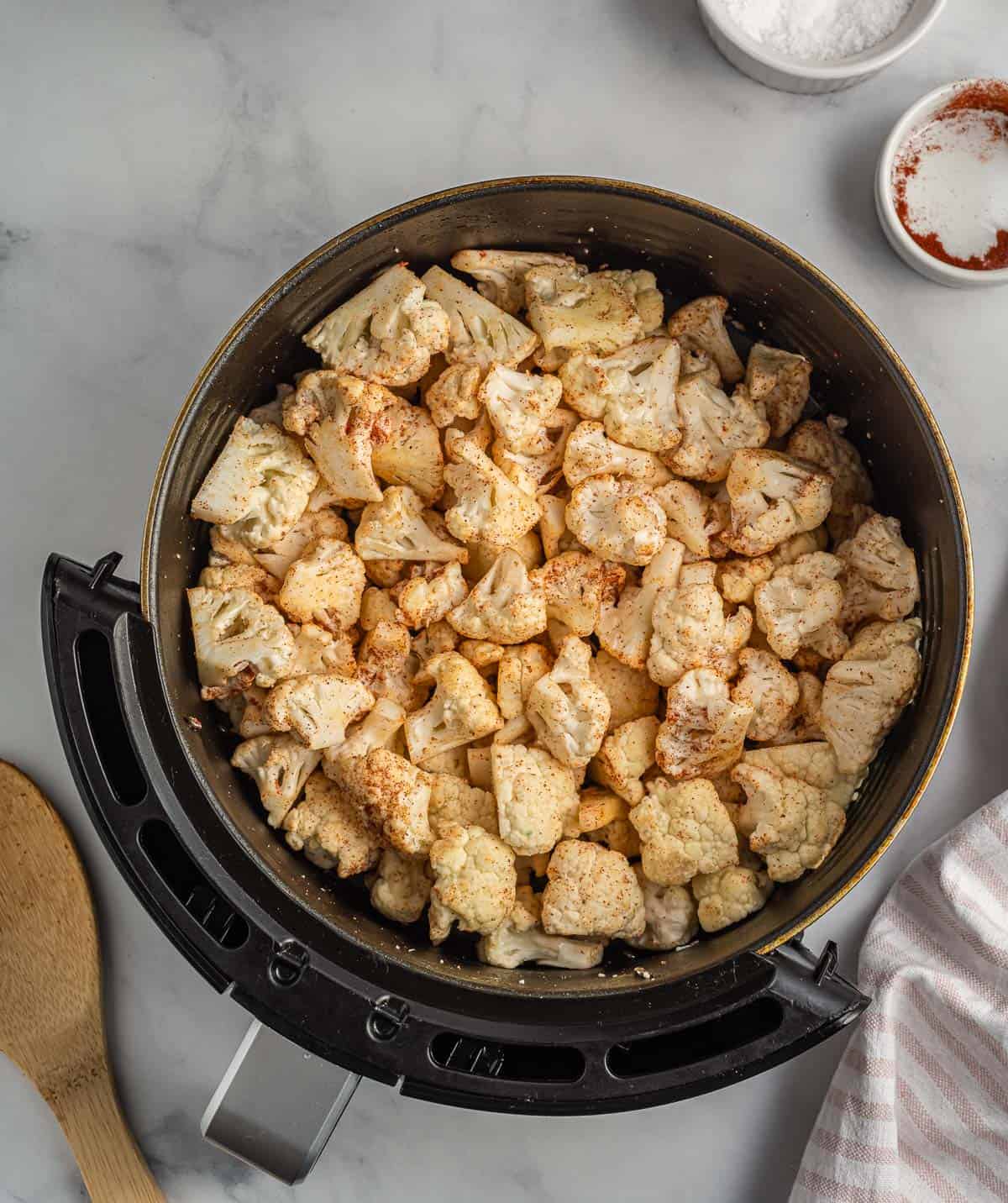 cauliflower in the air fryer tossed with spices