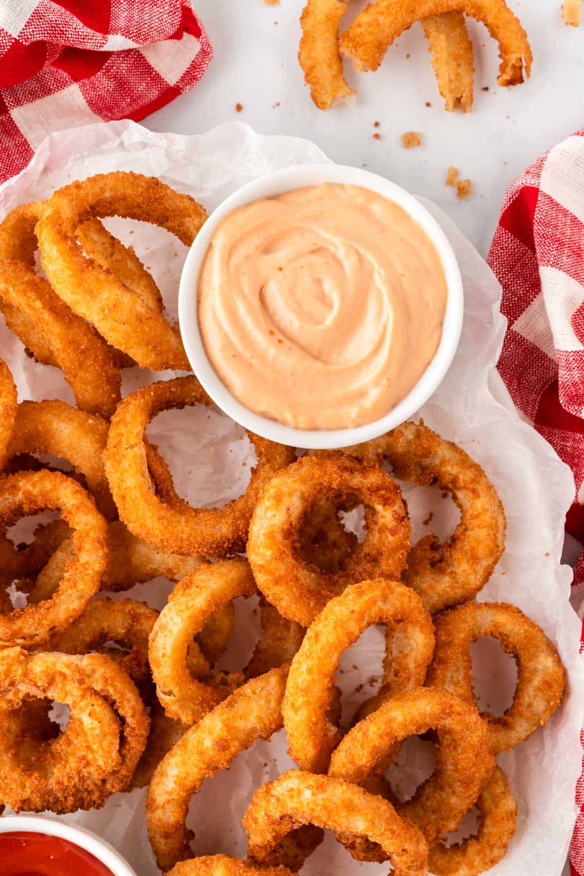 Air Fryer Frozen Onion Rings - Build Your Bite