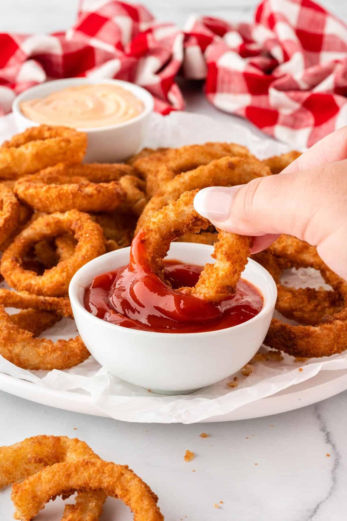 Air Fryer Frozen Onion Rings - Build Your Bite