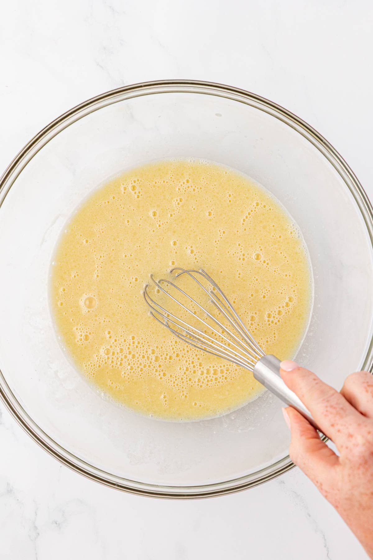 whisking the wet ingredients together
